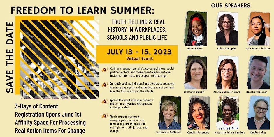 Freedom To Learn Summer: An opportunity to hear from nationally renowned speakers about racial understanding to develop cultural and racial competencies