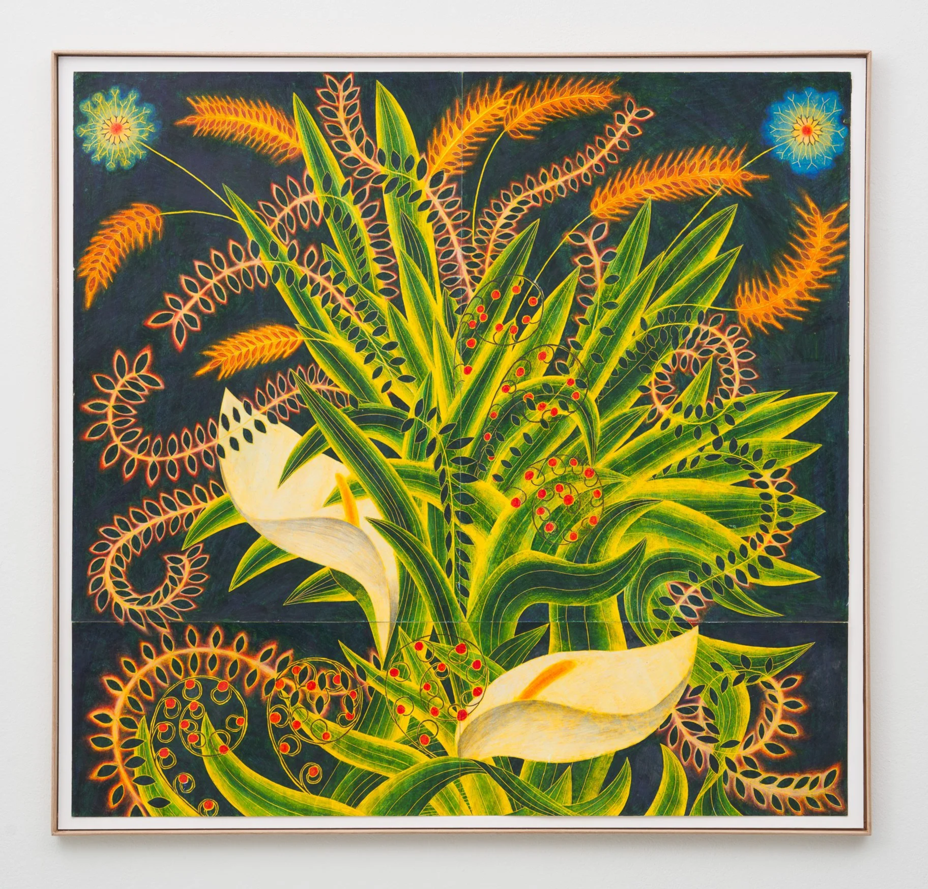 Flowers, 2023-2024, Pencils and acrylic on paper , 84 x 80.5 cm