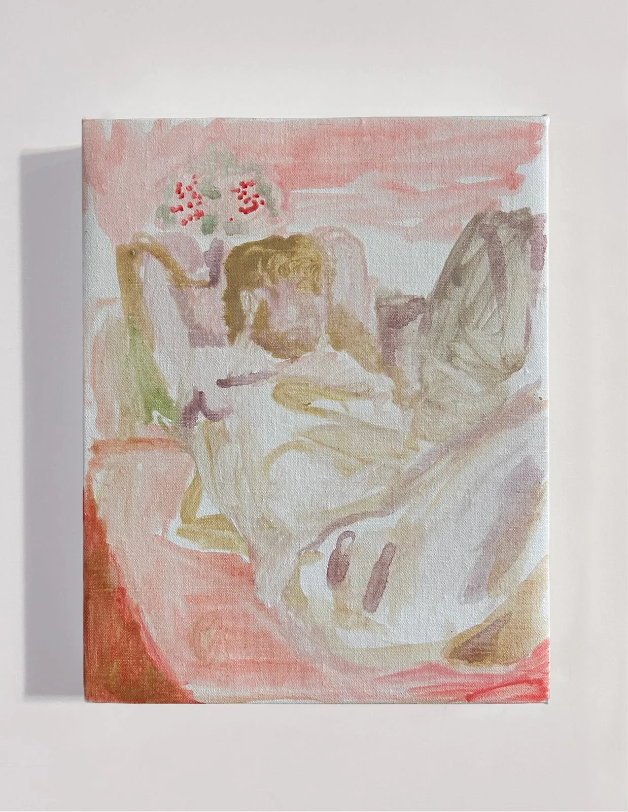 Nastaliq Might be an Uzbek Boy, 2026, Acrylic on canvas, 30 x 24 cm