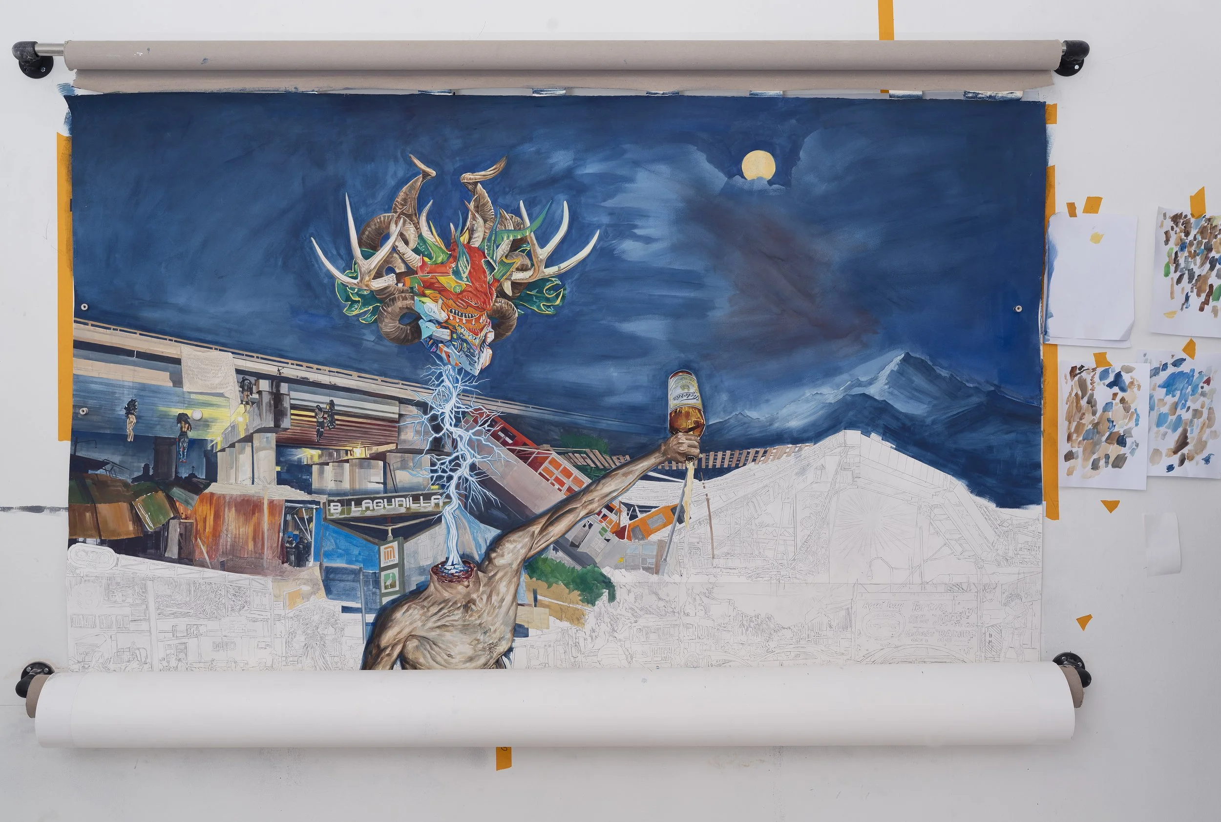 Vultures & Fireflies, 2025, work in progress, Marres, House for Contemporary Culture, Maastricht, NL. Photo: Gert-Jan van Rooij