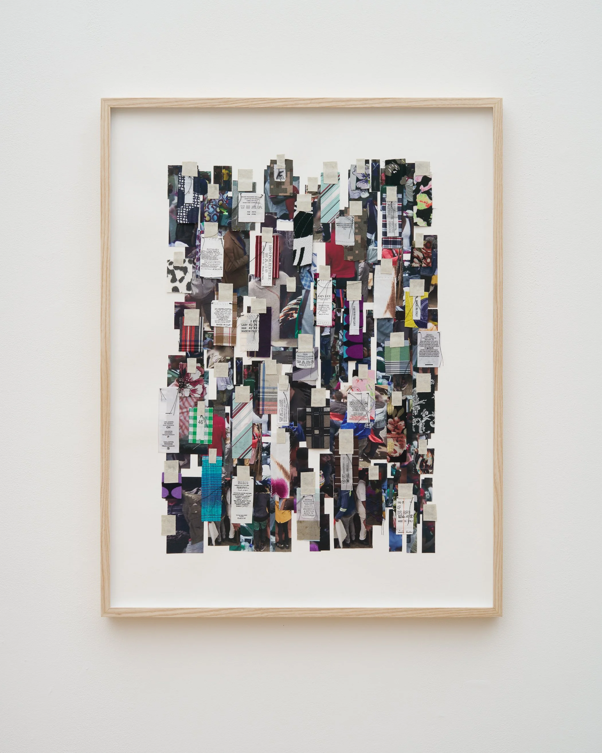 Computer vision / 0.2, 2025. Textile collage on paper, 65 x 50 cm. Photo: Jonathan de Waart