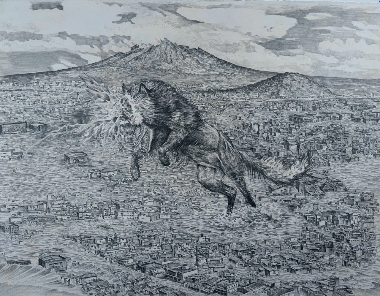 Ahuízotl, 2026
Graphite on acid-free paper
76.5 x 57cm