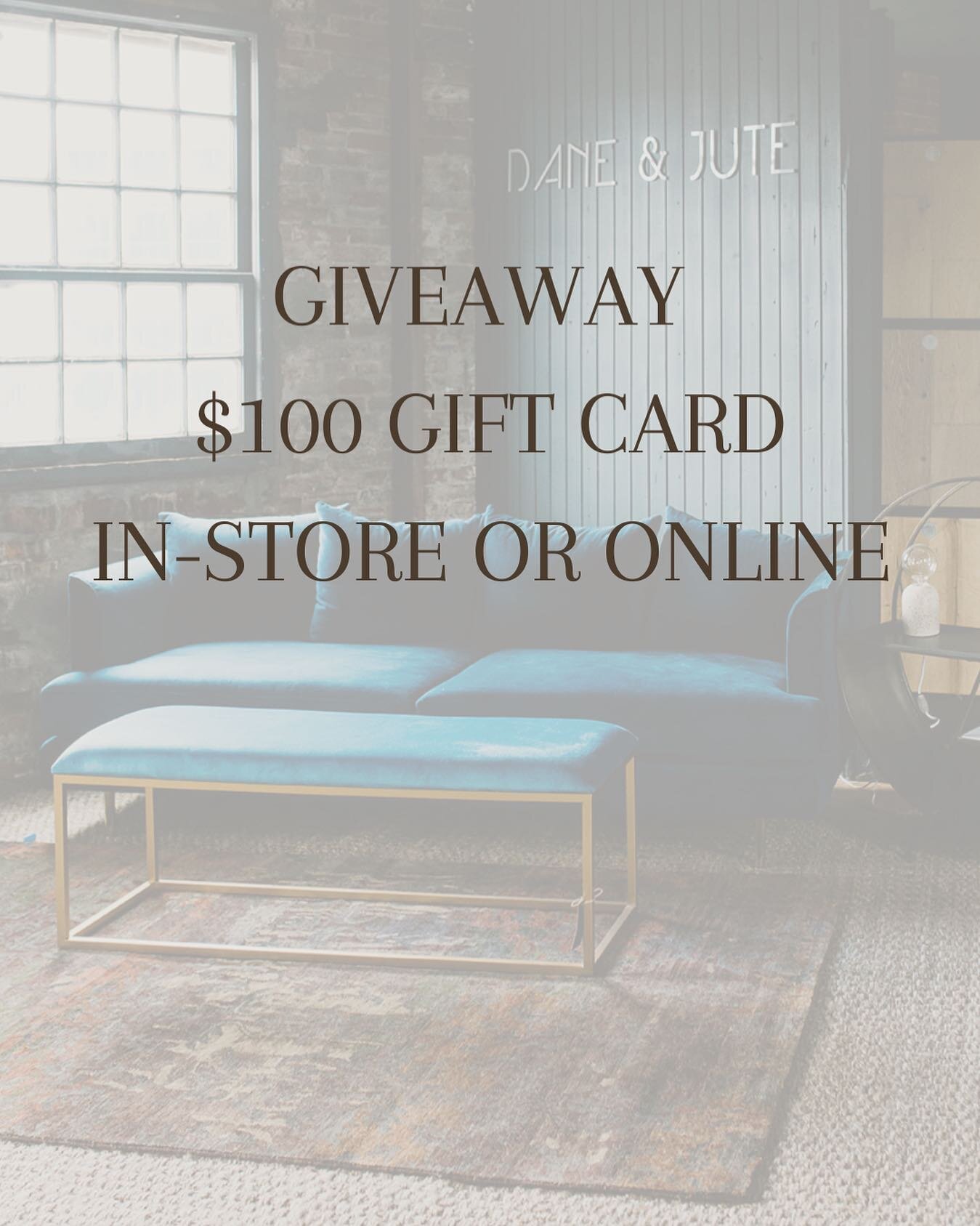 GIVEAWAY! 🎁 
Win a $100 gift card to the shop, in store or online.
TO ENTER:
1. Make sure you&rsquo;re following @daneandjute 
2. Tag a friend (one tag = one entry)
3. Share to your stories and tag us ! 

Ends Monday at 5pm, winner will be announced