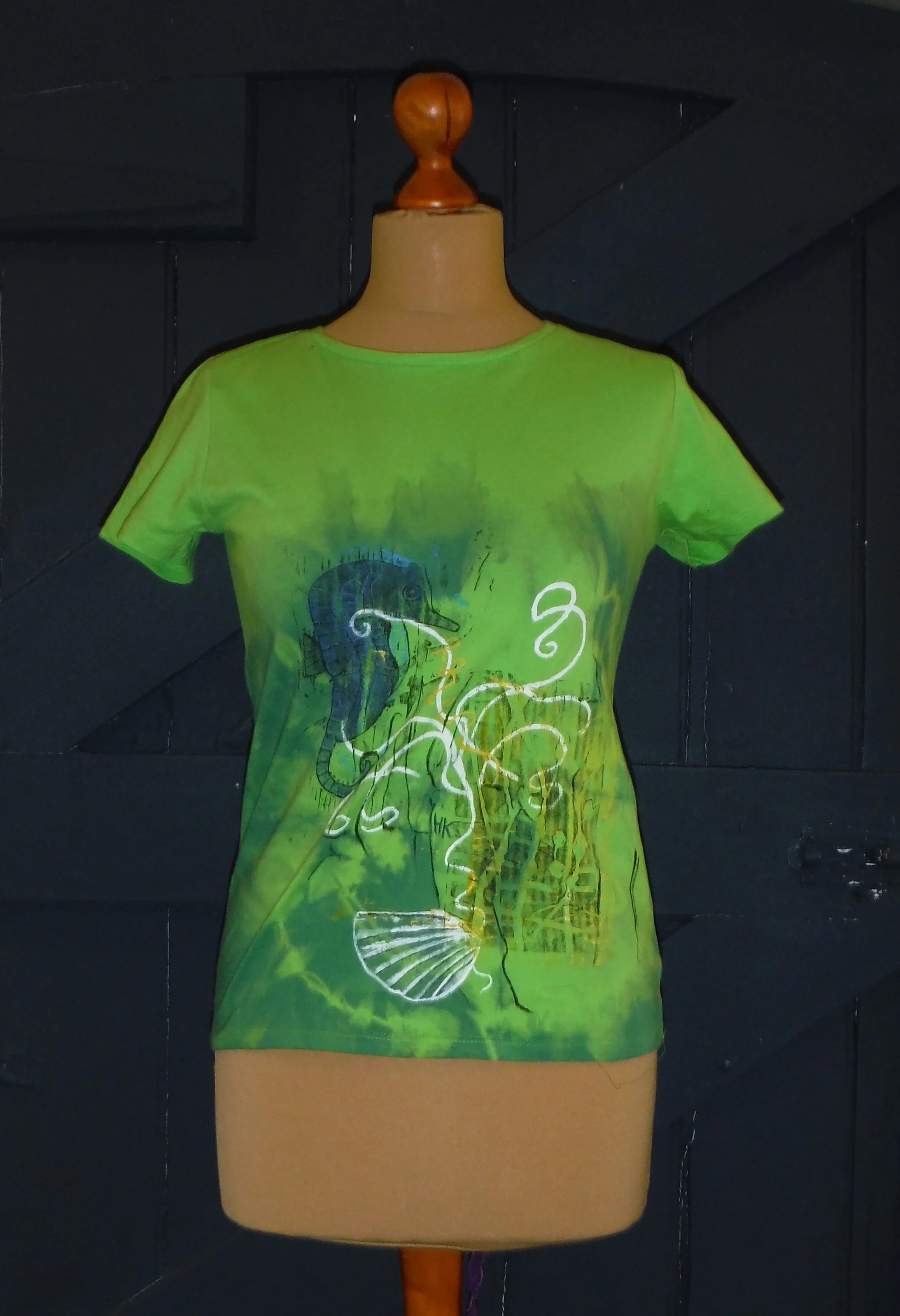 Seahorse Design Hand Painted Tee Shirt