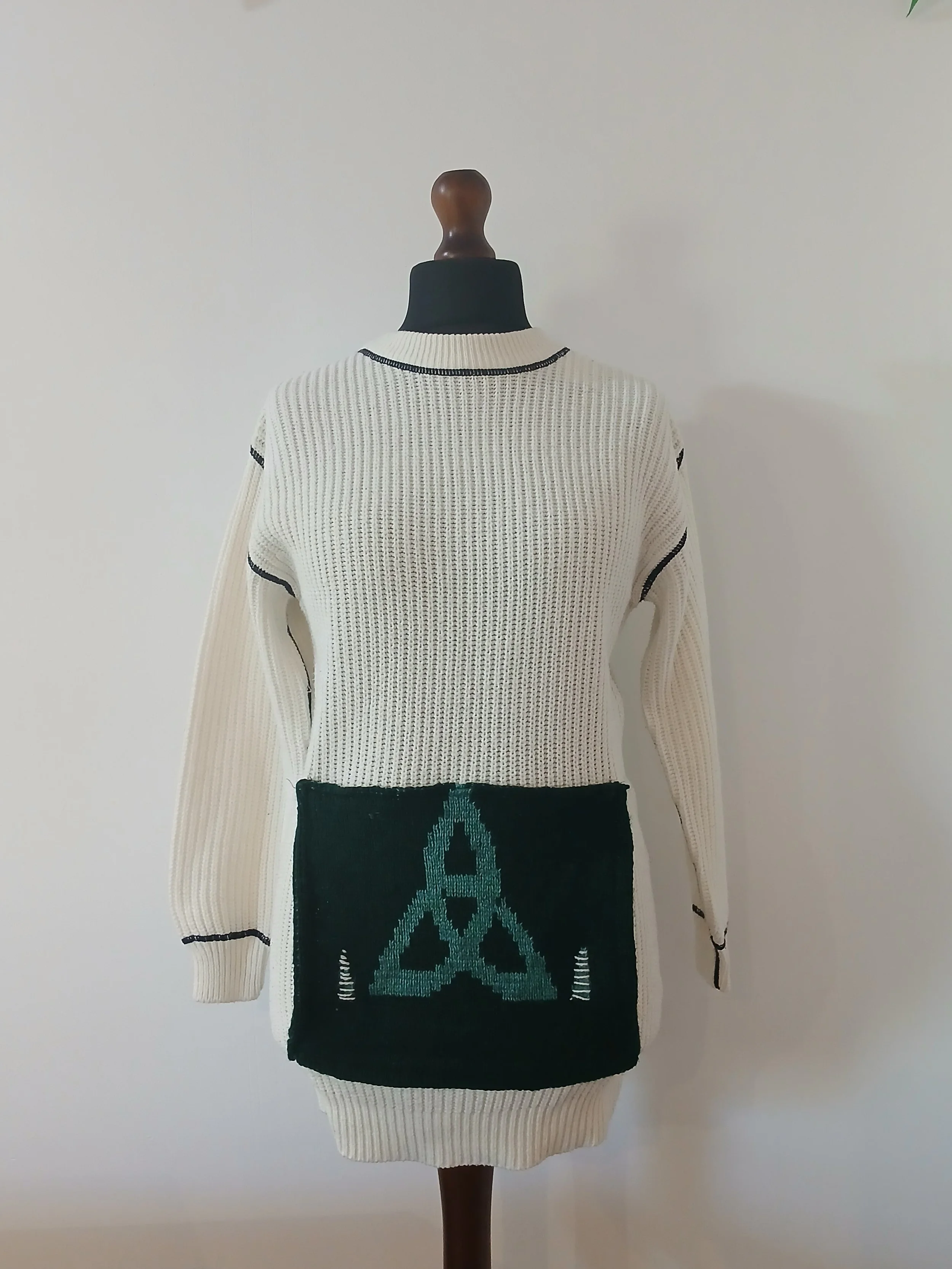 Celtic Trinity Knot Upcycled Jumper Cream