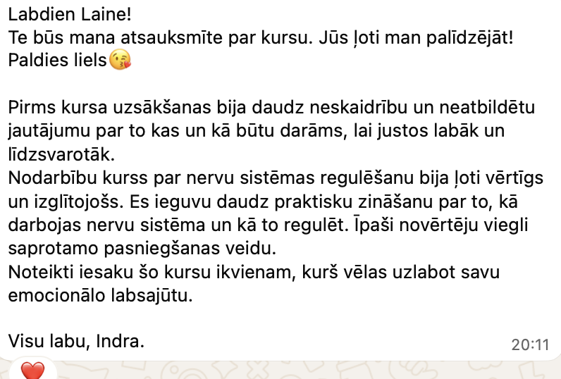 regule nervu sistemu atsauksmes