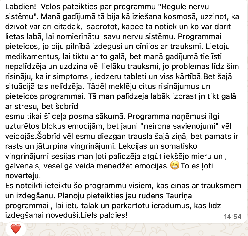 regule nervu sistemu atsauksmes