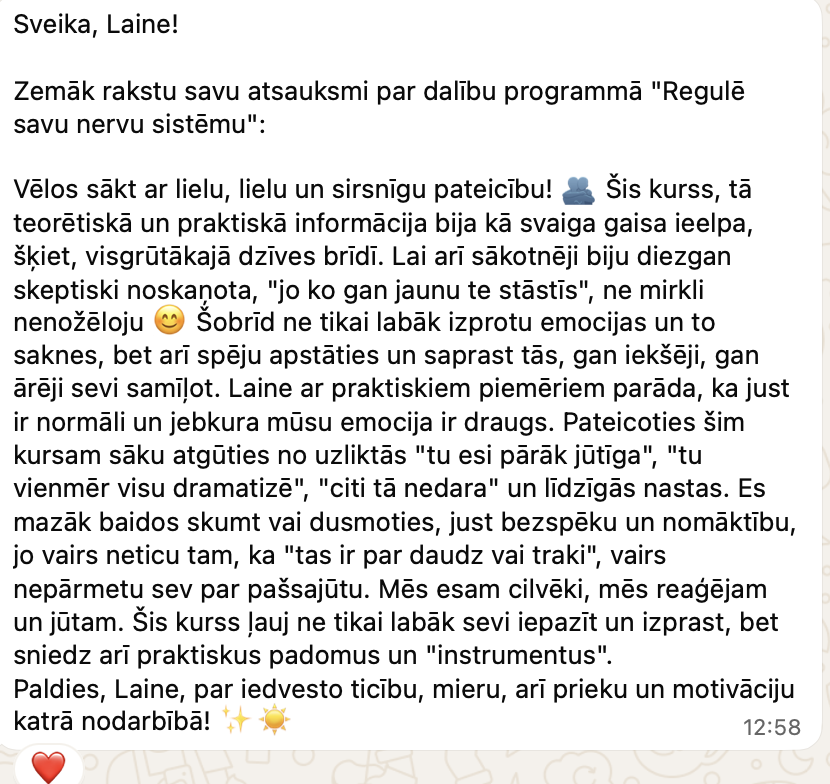 regule nervu sistemu atsauksmes