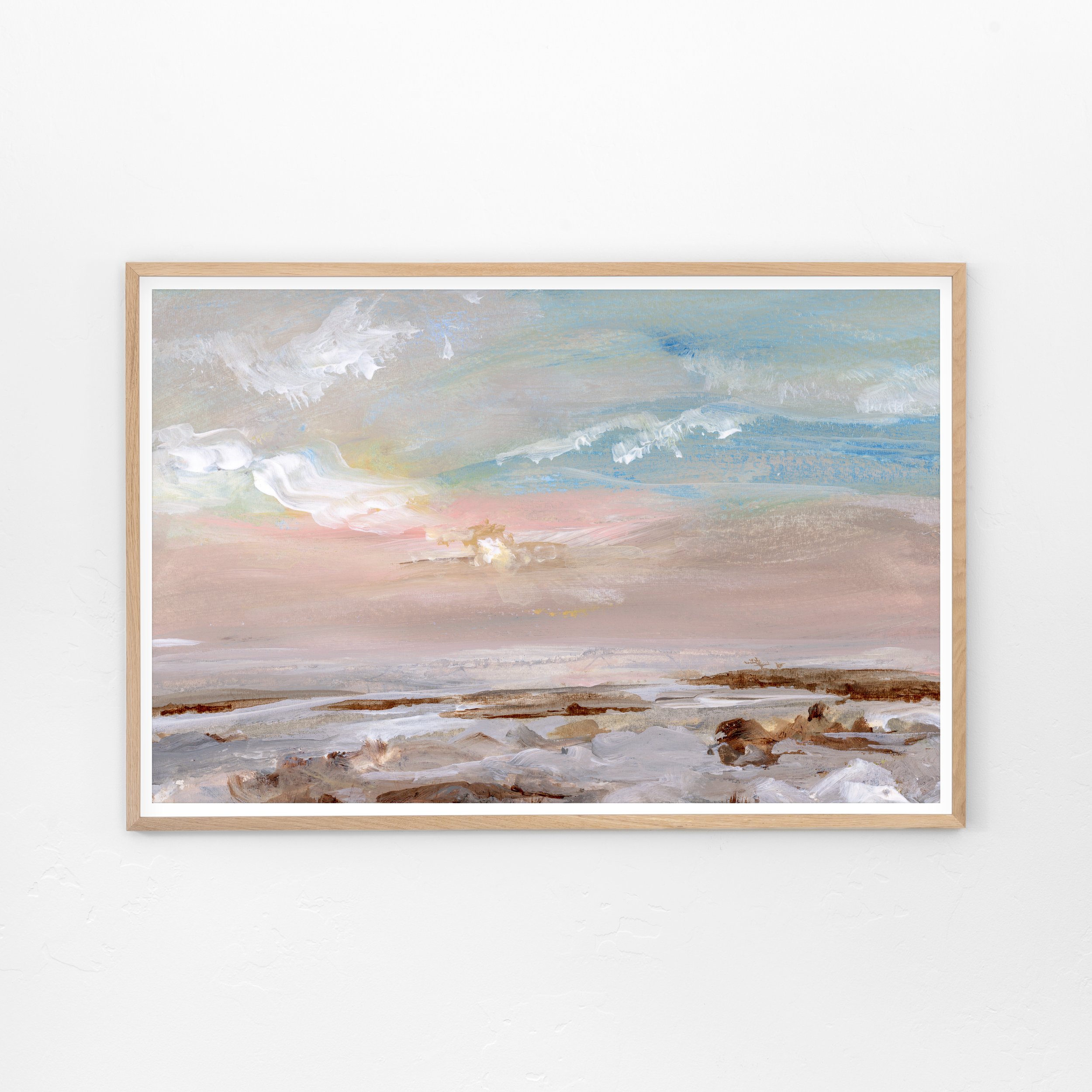 Glorious day at the beach sunset painting