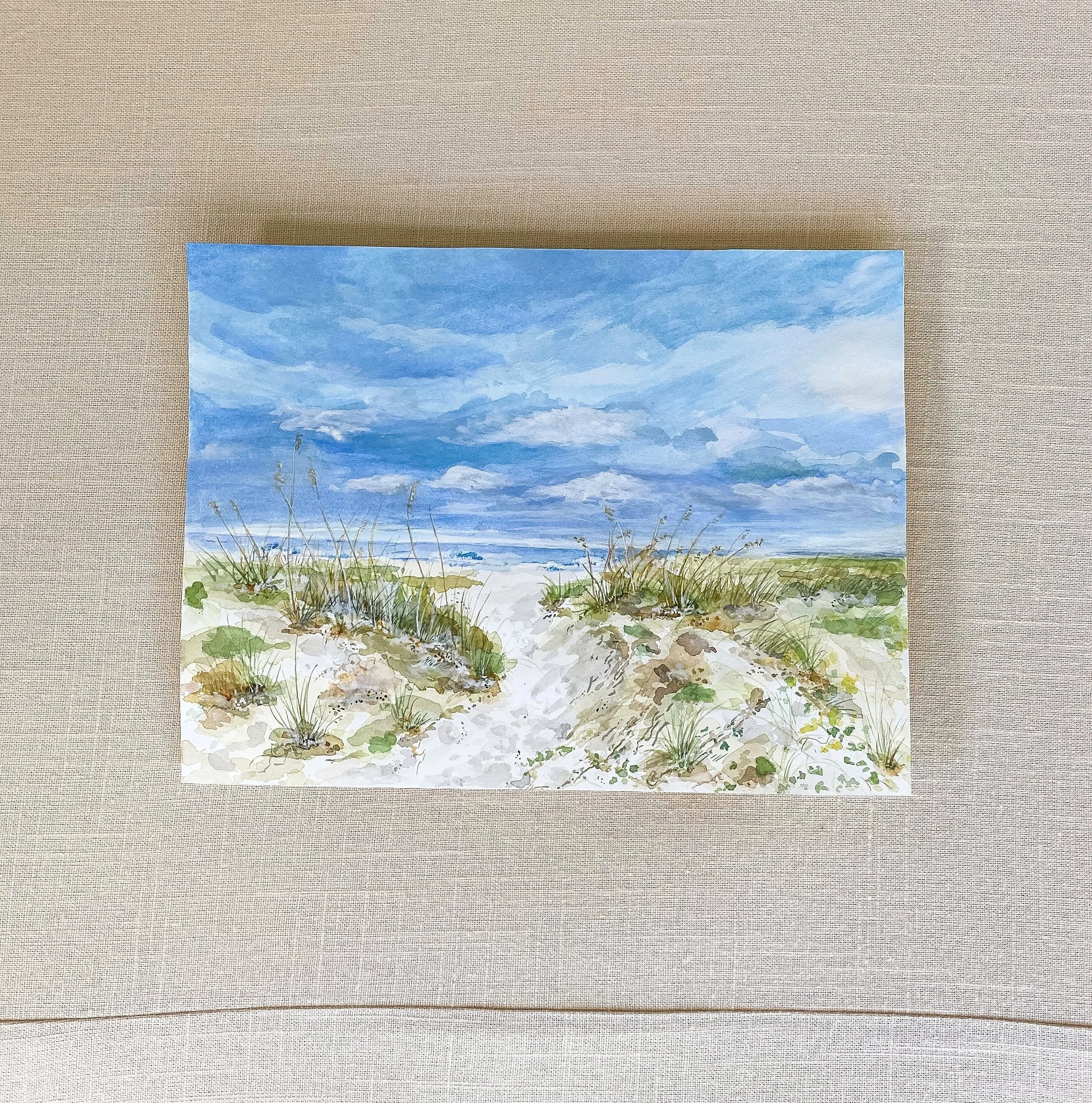 Sand Dunes with Beautiful Blue Skies at Seaside