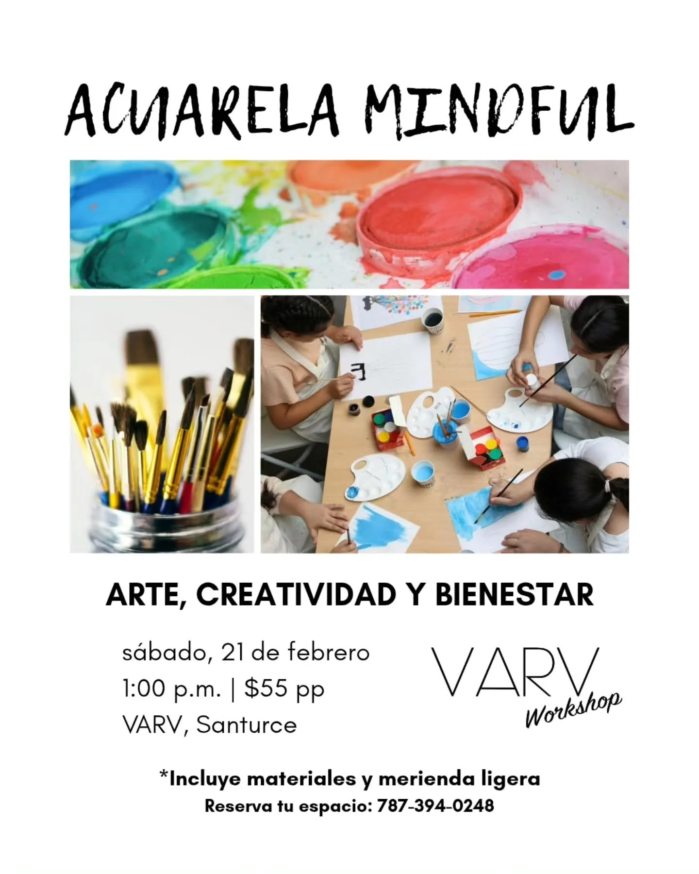 🎨 NUEVO TALLER: Acuarela Mindful 

M&aacute;s que para pintar, es un espacio para pausar. 

En este taller estaremos combinando t&eacute;cnicas b&aacute;sicas de acuarela con la pr&aacute;ctica de atenci&oacute;n plena (mindfulness) como herramienta