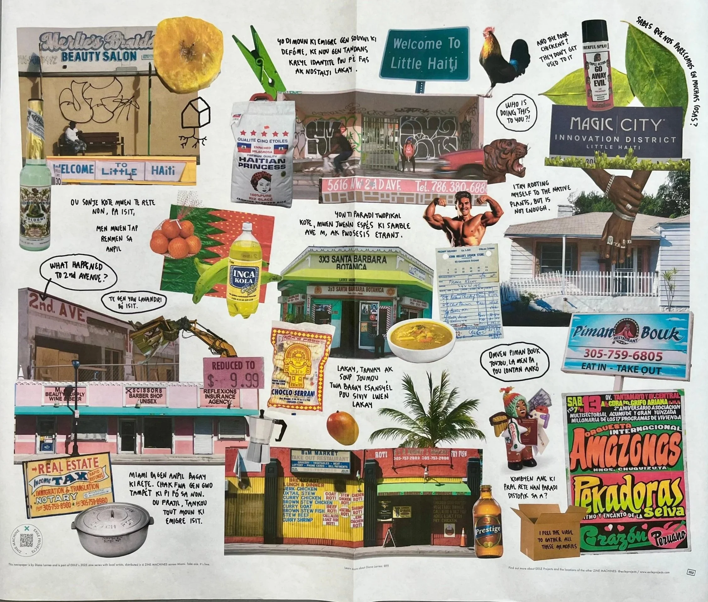 Zine for Querido Pequeño Haiti film. Commissioned by Diana Larrea 