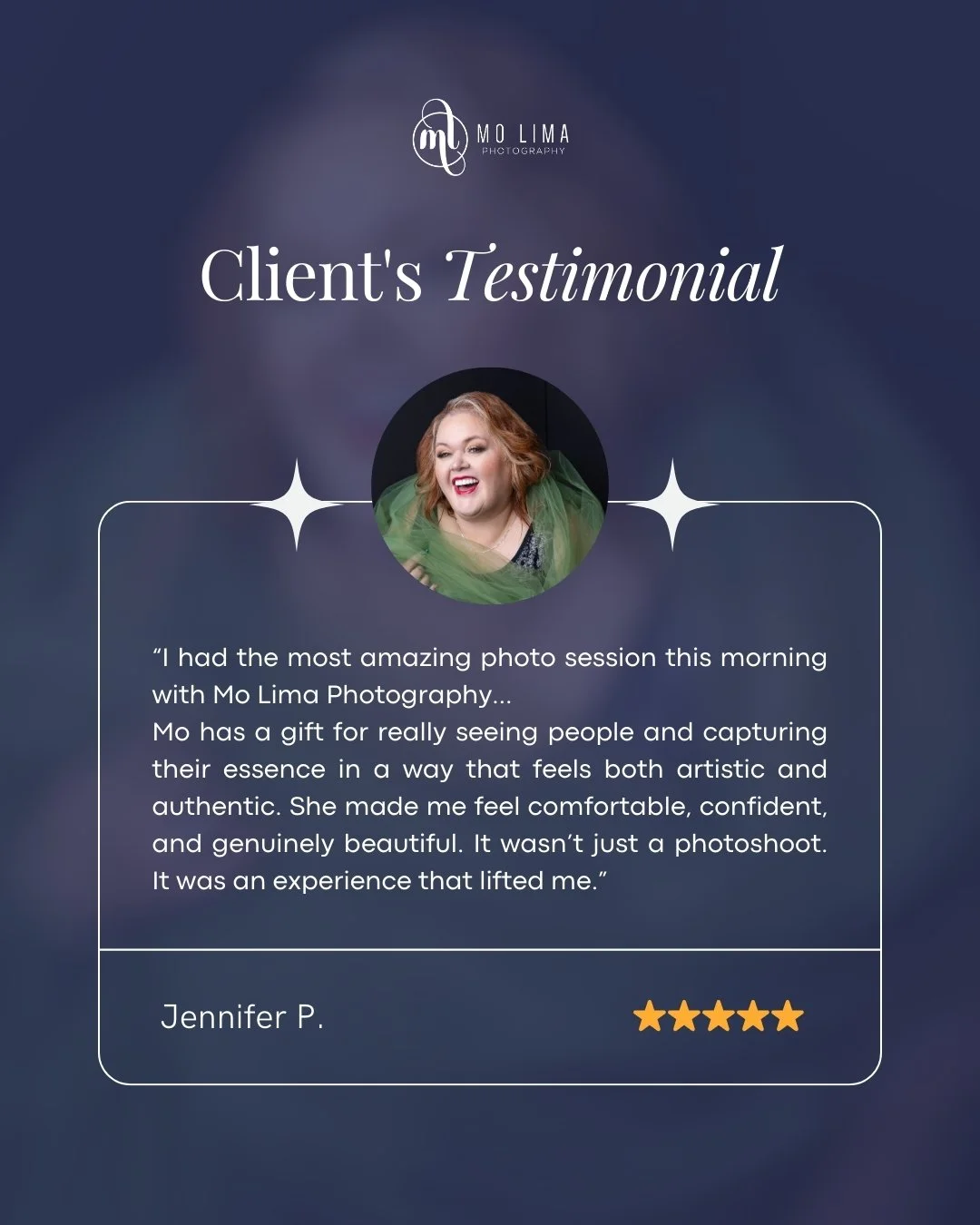 There is nothing more meaningful to me than hearing words like this 🤍

&ldquo;I had the most amazing photo session this morning with Mo Lima Photography&hellip;

Mo has a gift for really seeing people and capturing their essence in a way that feels 