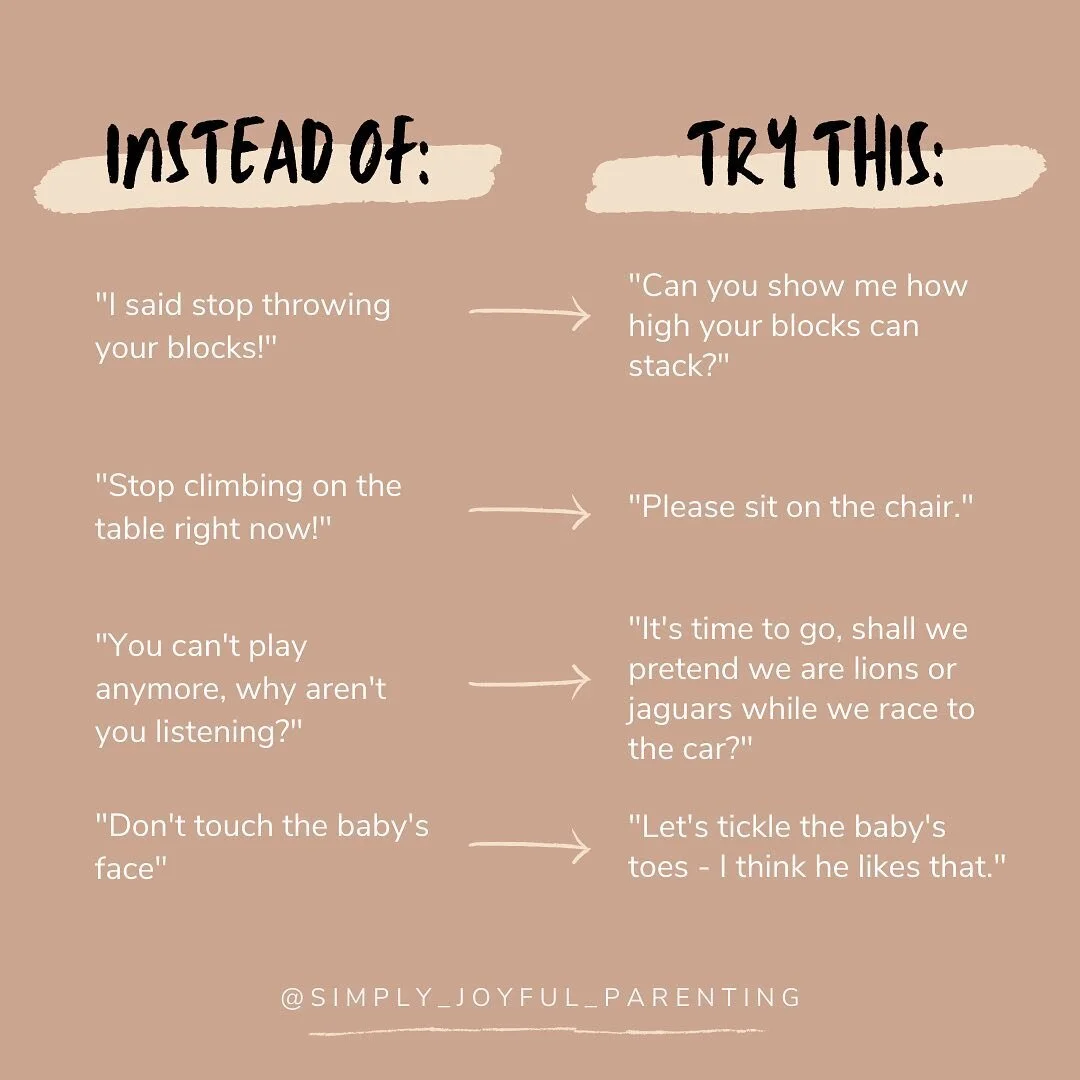 ↪️Changing the Don&rsquo;ts to Do&rsquo;s ↩️ 

Our brains often focus on what we hear after the DON&rsquo;T . Here&rsquo;s an example - if I said, &ldquo;don&rsquo;t eat that cupcake&rdquo; the strong likelihood is that you are now picturing that del