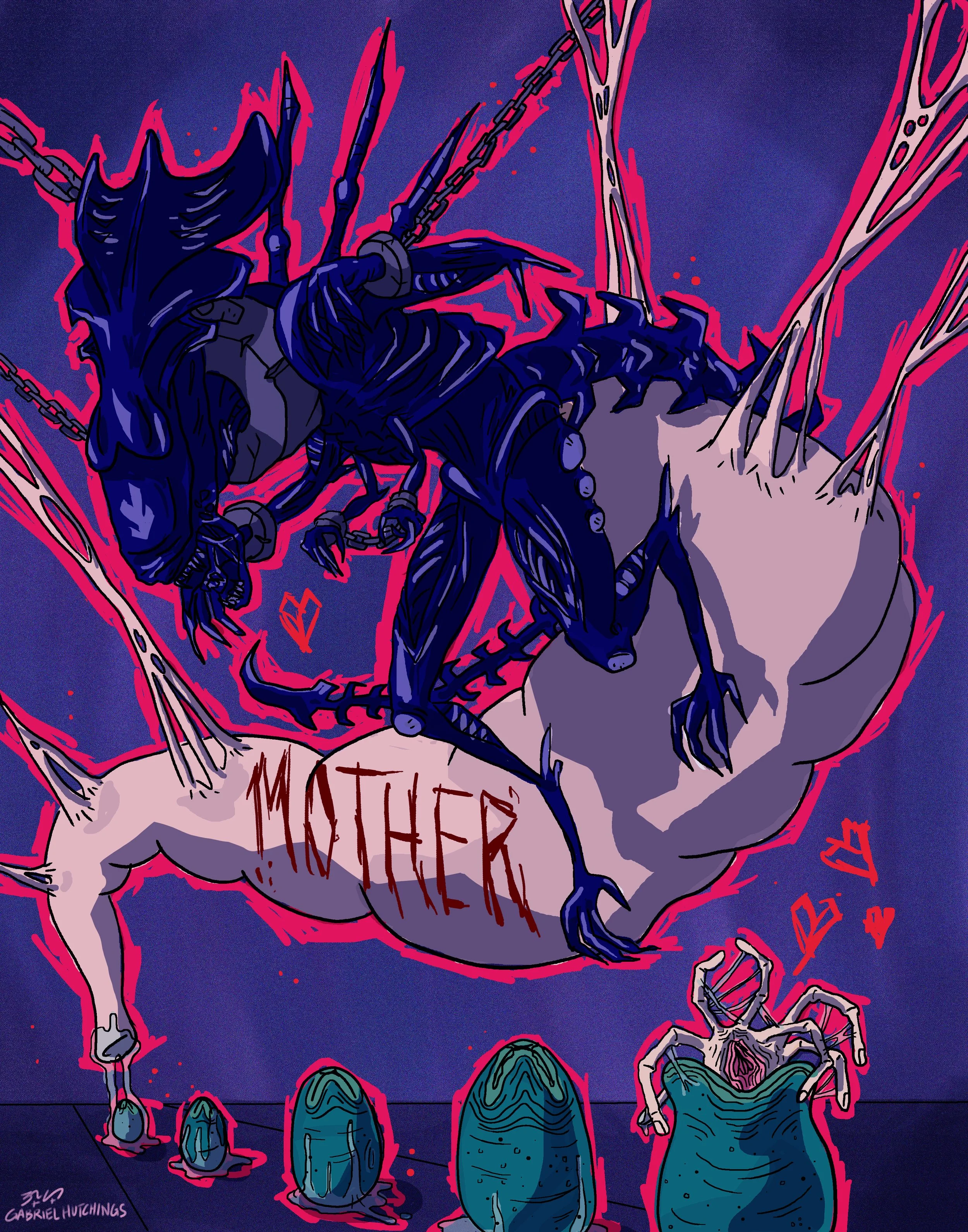 Xenomorph Queen Print 50% OFF Clearance