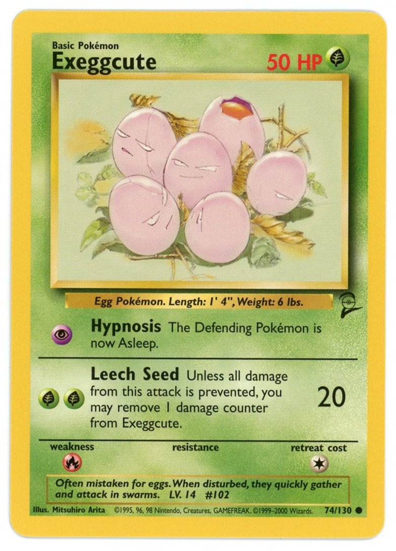 Exeggcute Non Holo 74/130 Base Set 2 Single Pokémon Card