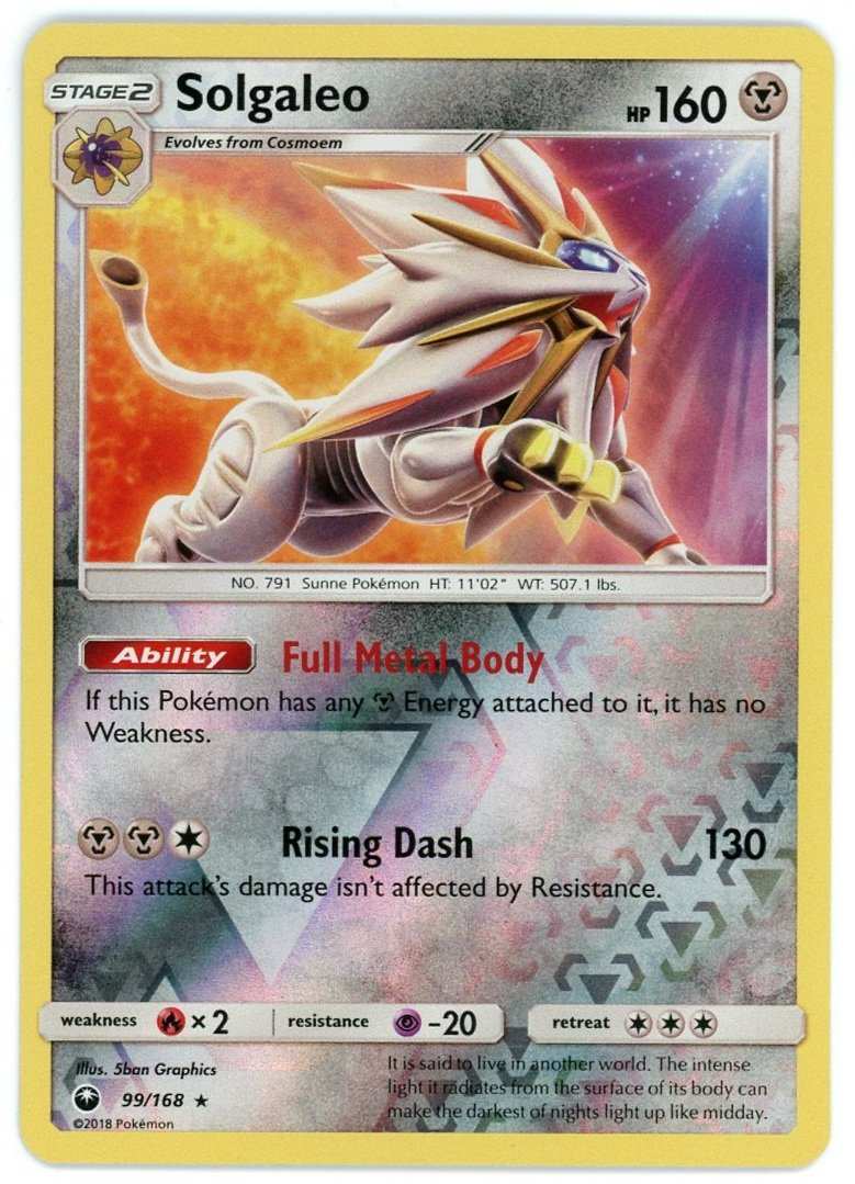 Solgaleo Reverse Holo 99/168 Celestial Storm Pokémon Card