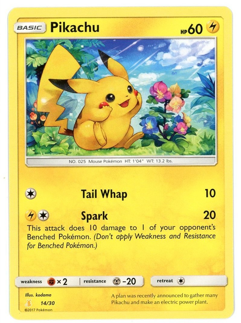 Pikachu 14/30 Trainer Kit Sun & Moon Promo Pokémon Card