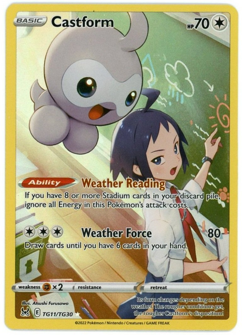 Castform Full Art TG11/TG30 Lost Origin Trainer Gallery Pokémon Card
