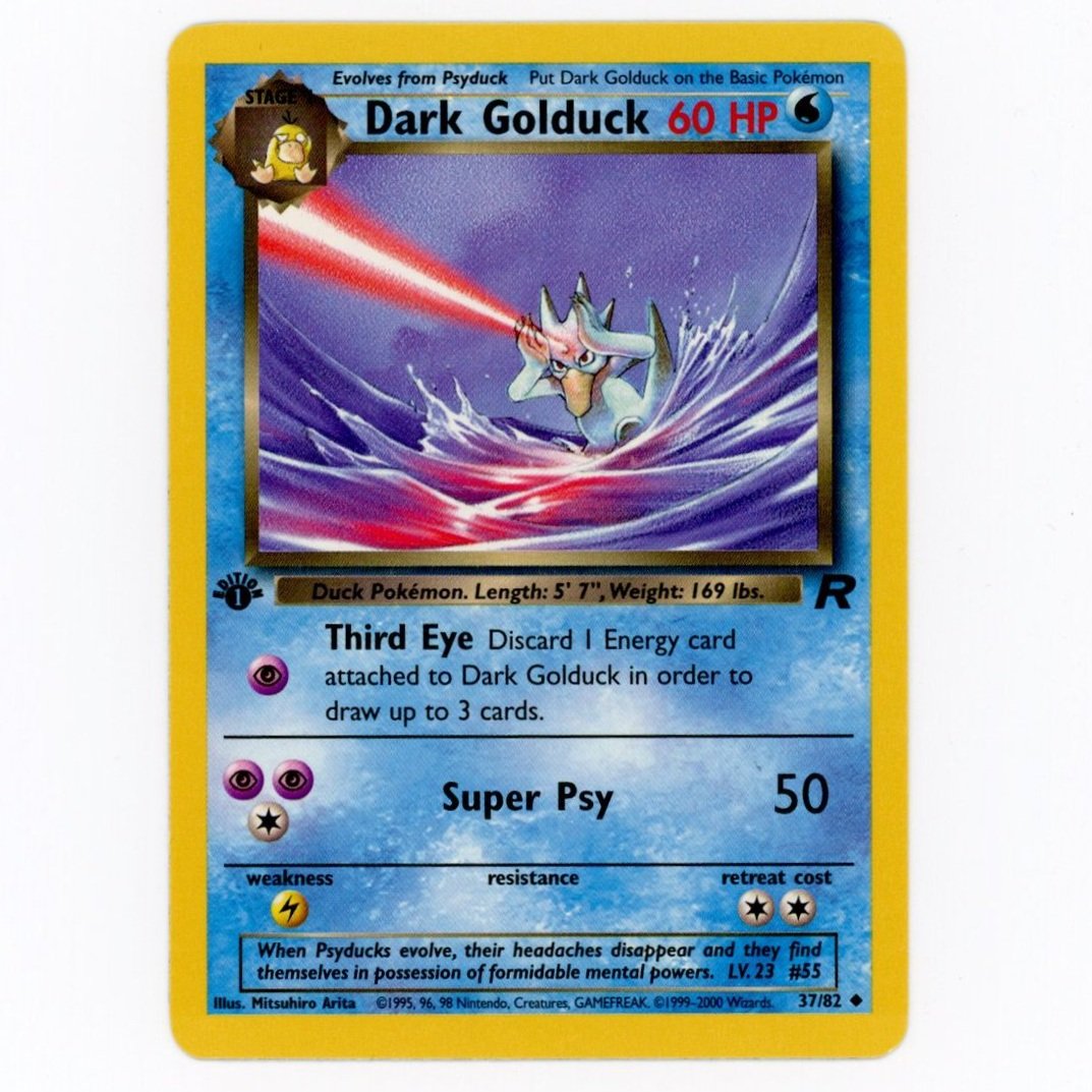 Dark Golduck Non Holo 37/82 1st Edition Team Rocket Pokémon Single Card