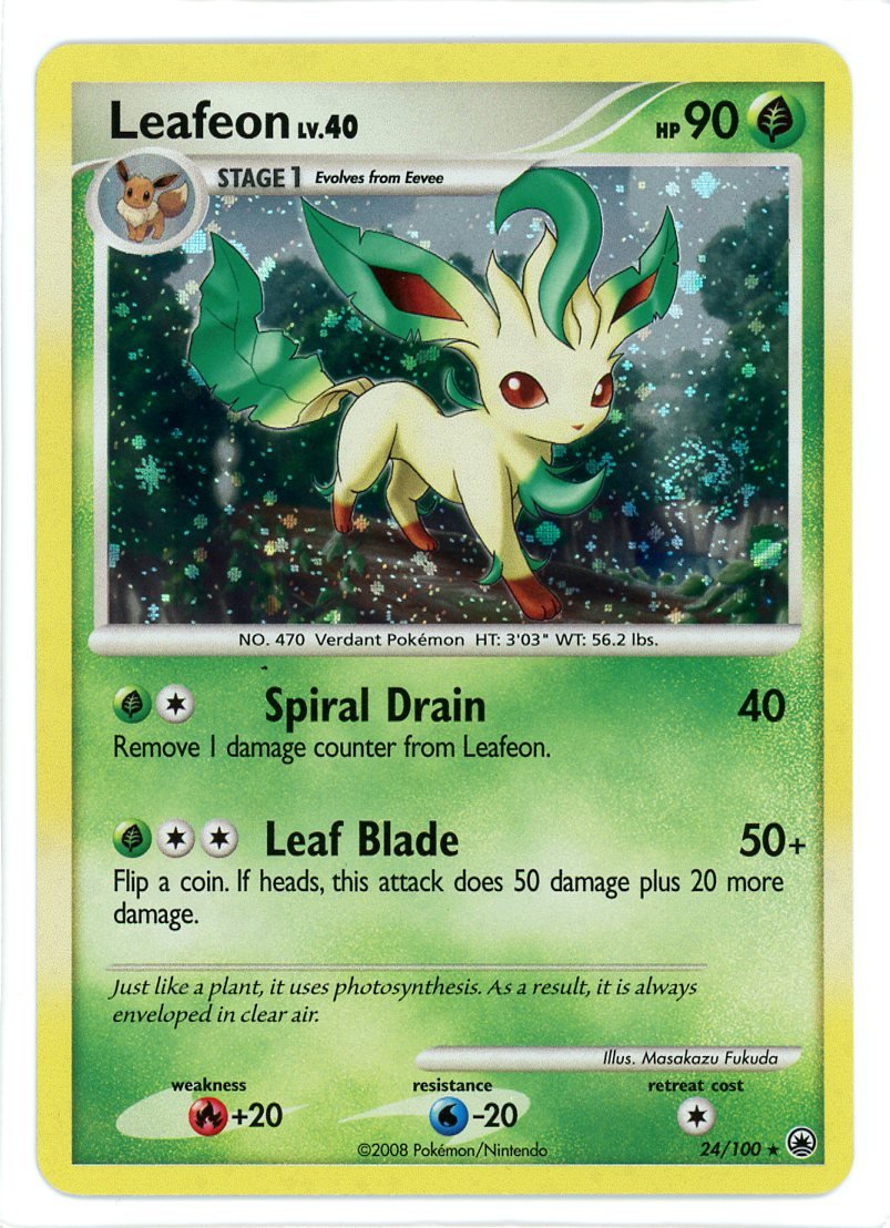 Leafeon Holo 24/100 Majestic Dawn Single Pokémon Card