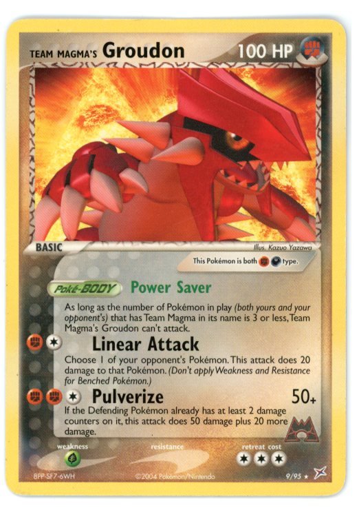 Team Magma's Groudon 9/95 Non Holo EX Team Magma Vs Team Aqua Single Pokémon Card