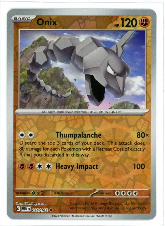 Onix Reverse Holo 095/165 Scarlet & Violet 151 Pokémon Card