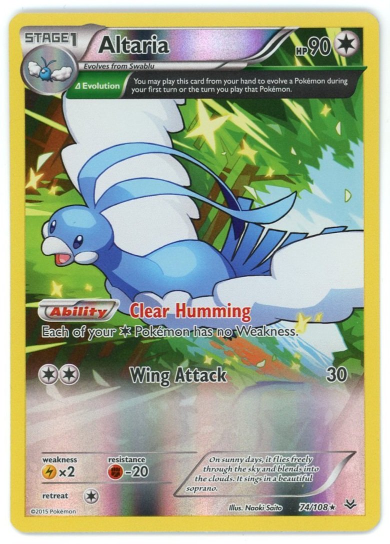 Altaria Reverse Holo 74/108 Roaring Skies Pokémon Single Card
