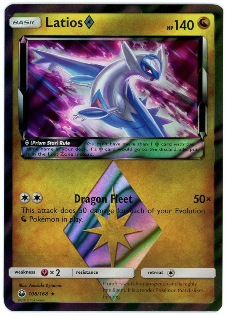 Latios Prism Star Holo 108/168 Celestial Storm Pokémon Card