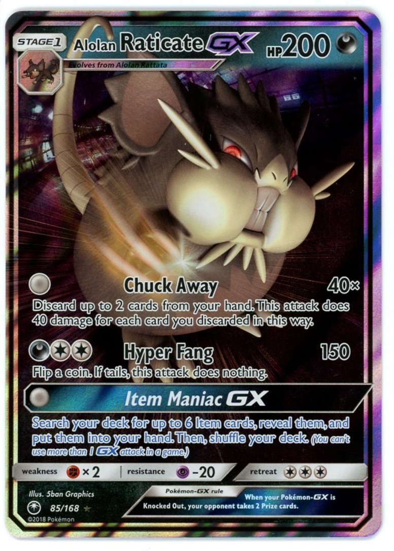 Alolan Raticate GX 85/168 Celestial Storm Pokémon Single Card