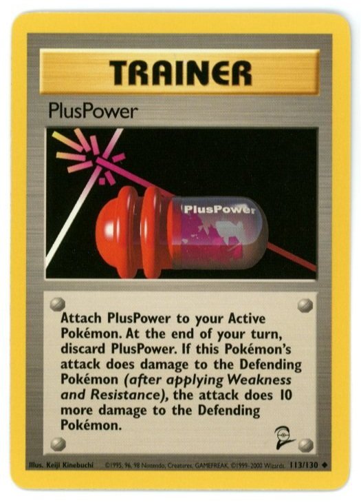 PlusPower Non Holo 113/130 Base Set 2 Single Pokémon Card