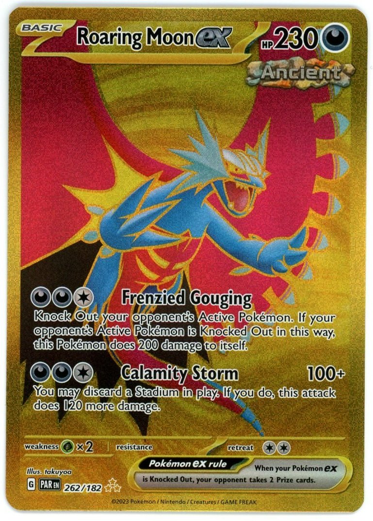 Roaring Moon ex Hyper Rare Holo 262/182 Paradox Rift Pokémon Single Card