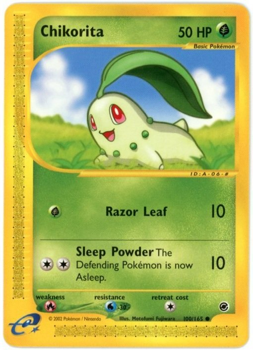 Chikorita Non Holo 100/165 Expedition Base Set Pokémon Single Card