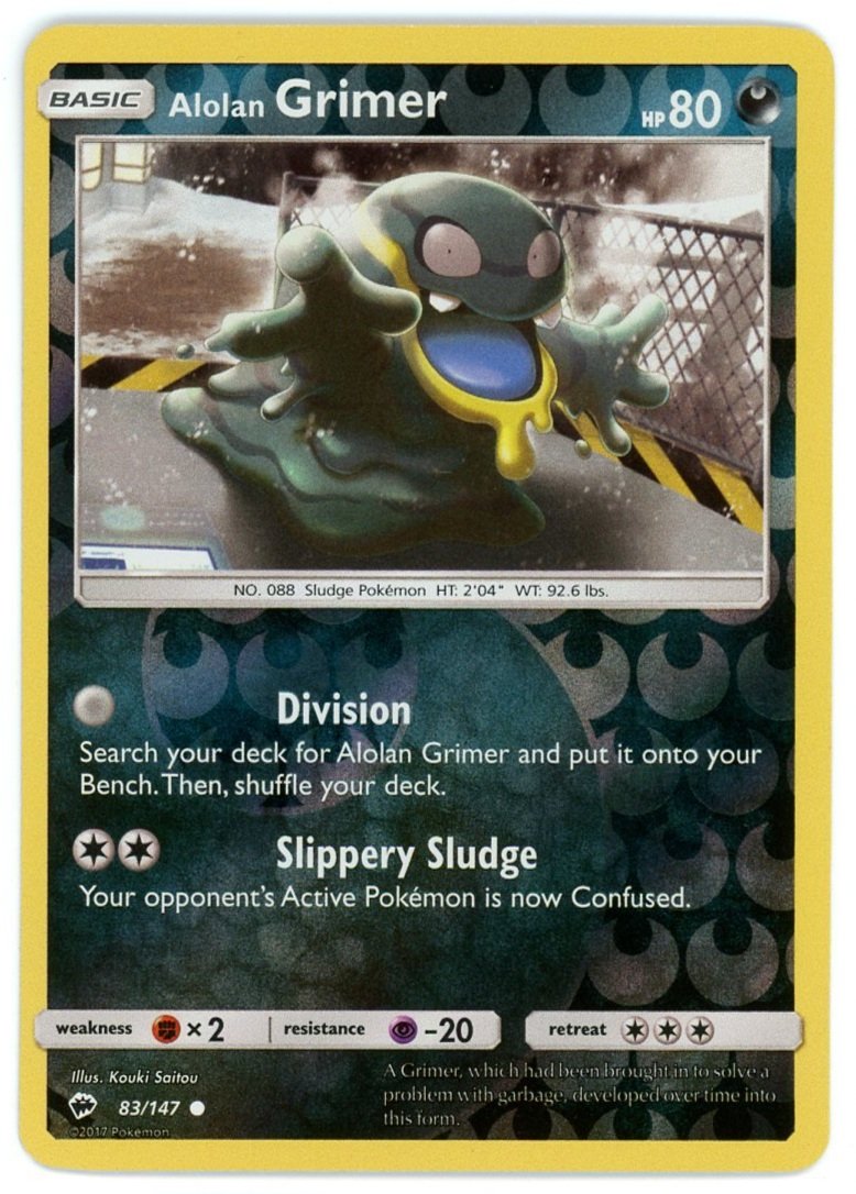 Alolan Grimer Reverse Holo 83/147 Burning Shadows Pokémon Single Card
