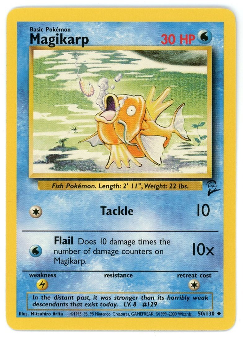 Magikarp Non Holo 50/130 Base Set 2 Single Pokémon Card