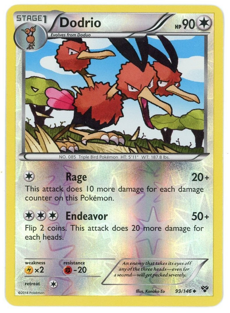 Dodrio Reverse Holo 99/146 XY Base Pokémon Single Card