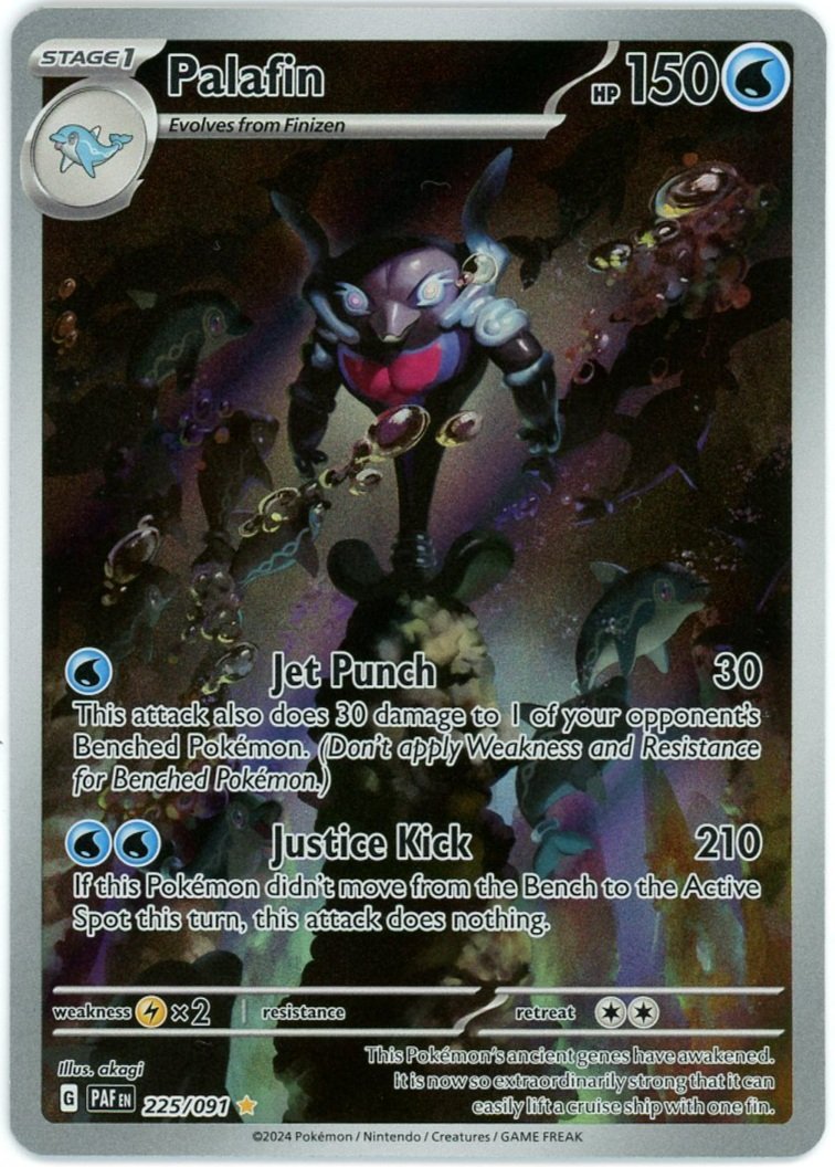 Palafin Full Art Holo 225/091 Paldean Fates Pokémon Single Card