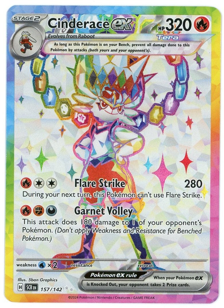 Cinderace ex 157/142 Stellar Crown Pokémon Single Card