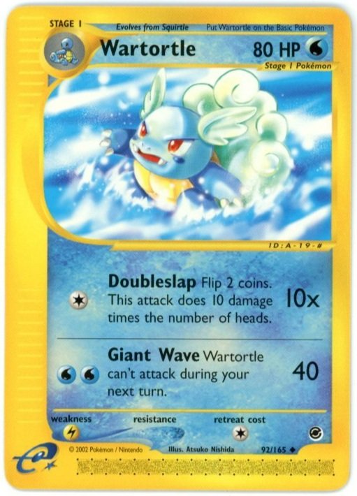 Wartortle Non Holo 92/165 Expedition Base Set Pokémon Single Card