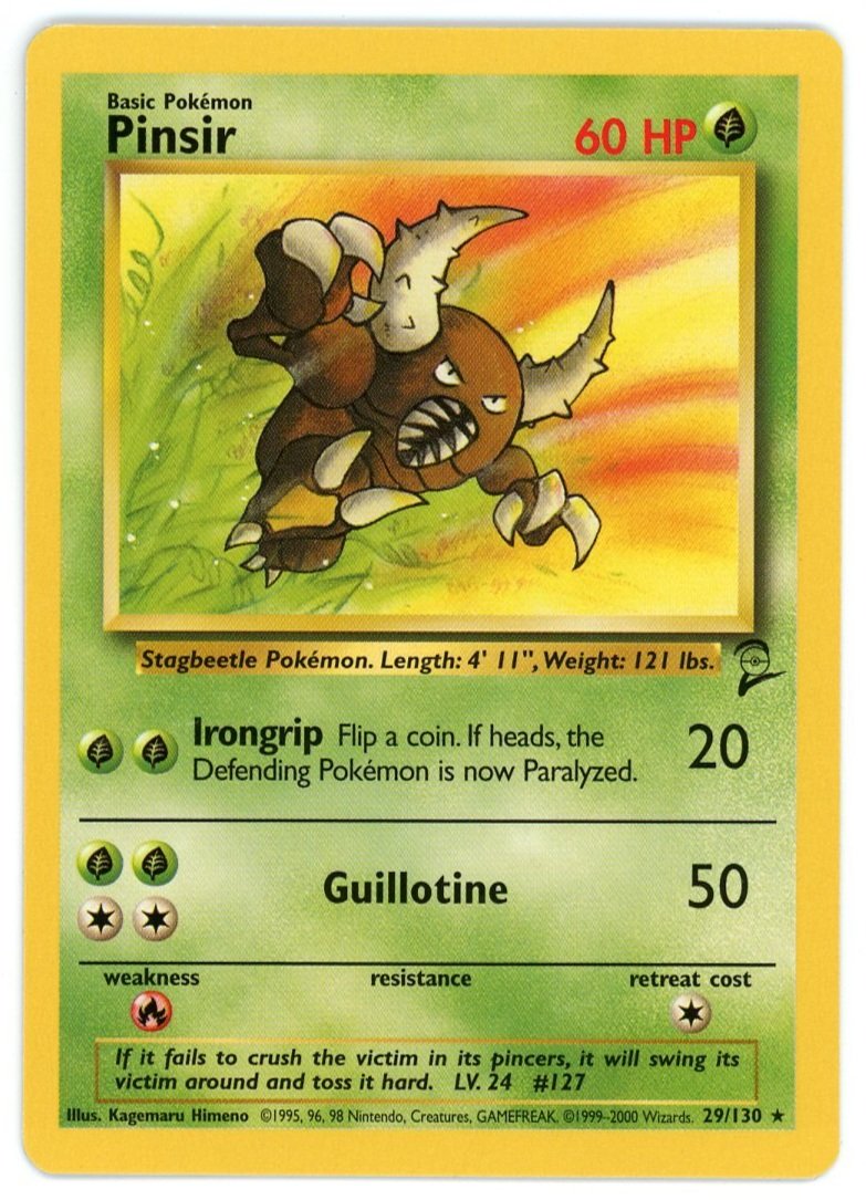 Pinsir Non Holo 29/130 Base Set 2 Single Pokémon Card