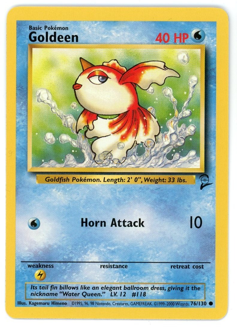 Goldeen Non Holo 76/130 Base Set 2 Single Pokémon Card