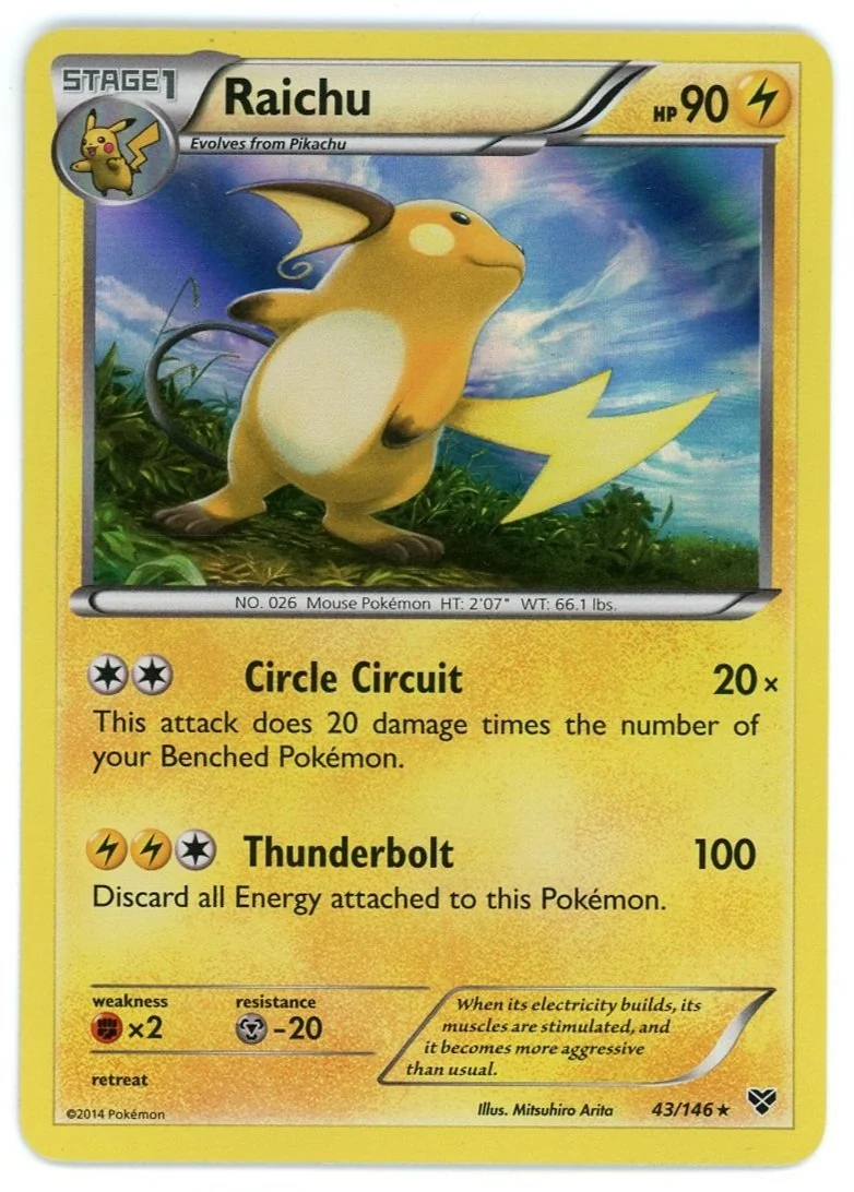 Raichu Holo 43/146 XY Base Pokémon Single Card