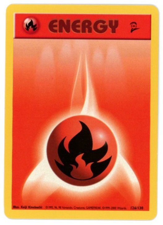 Fire Energy Non Holo 126/130 Base Set 2 Single Pokémon Card