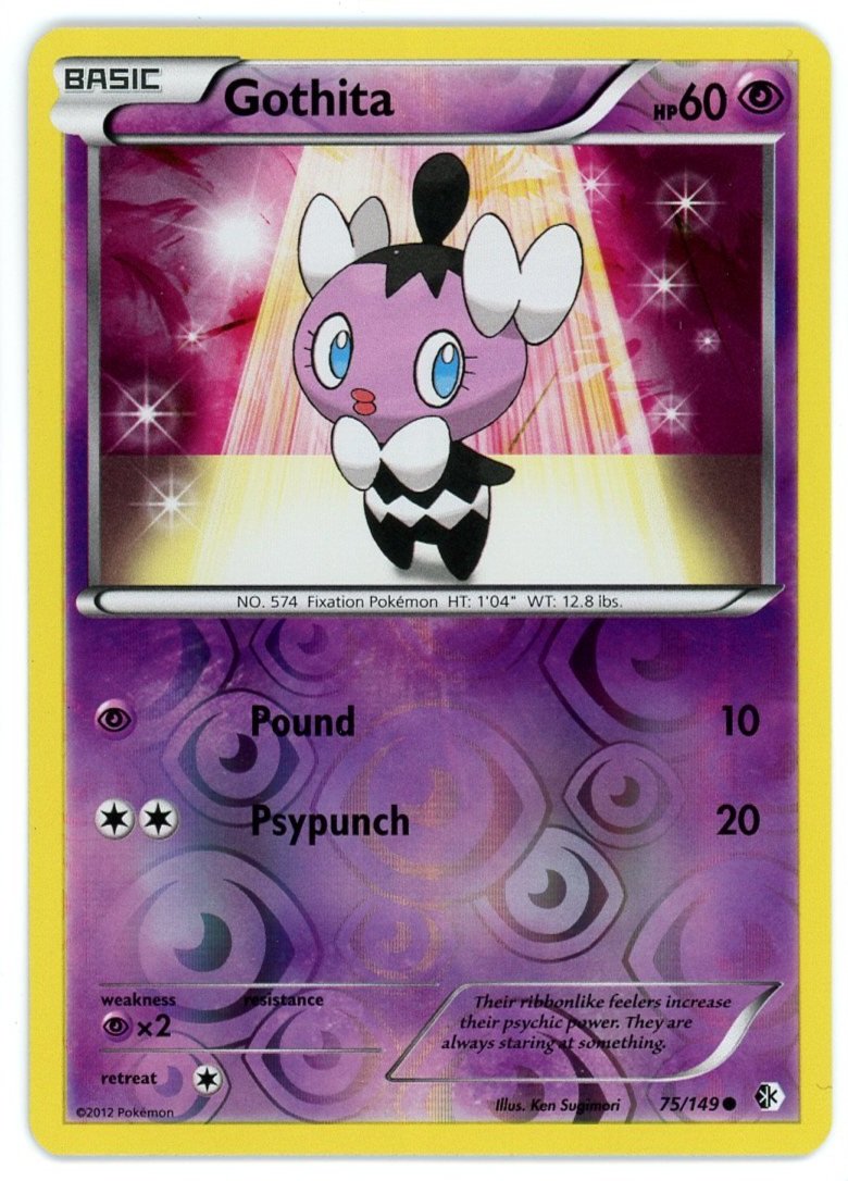Gothita Reverse Holo 75/149 Boundaries Crossed Pokémon Single Card