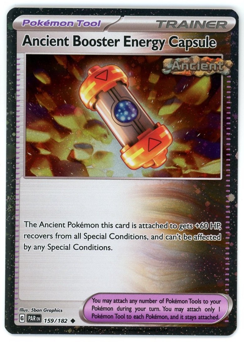 Ancient Booster Energy Capsule Holo 159/182 Paradox Rift Single Pokémon Card