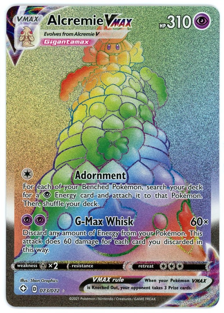 Alcremie VMAX Rainbow Rare 073/072 Shining Fates Pokémon Card