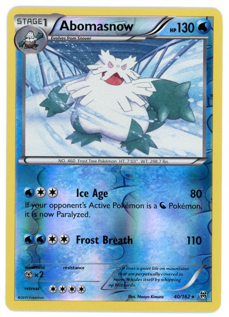 Abomasnow Reverse Holo 40/162 BREAKthrough Pokémon Card