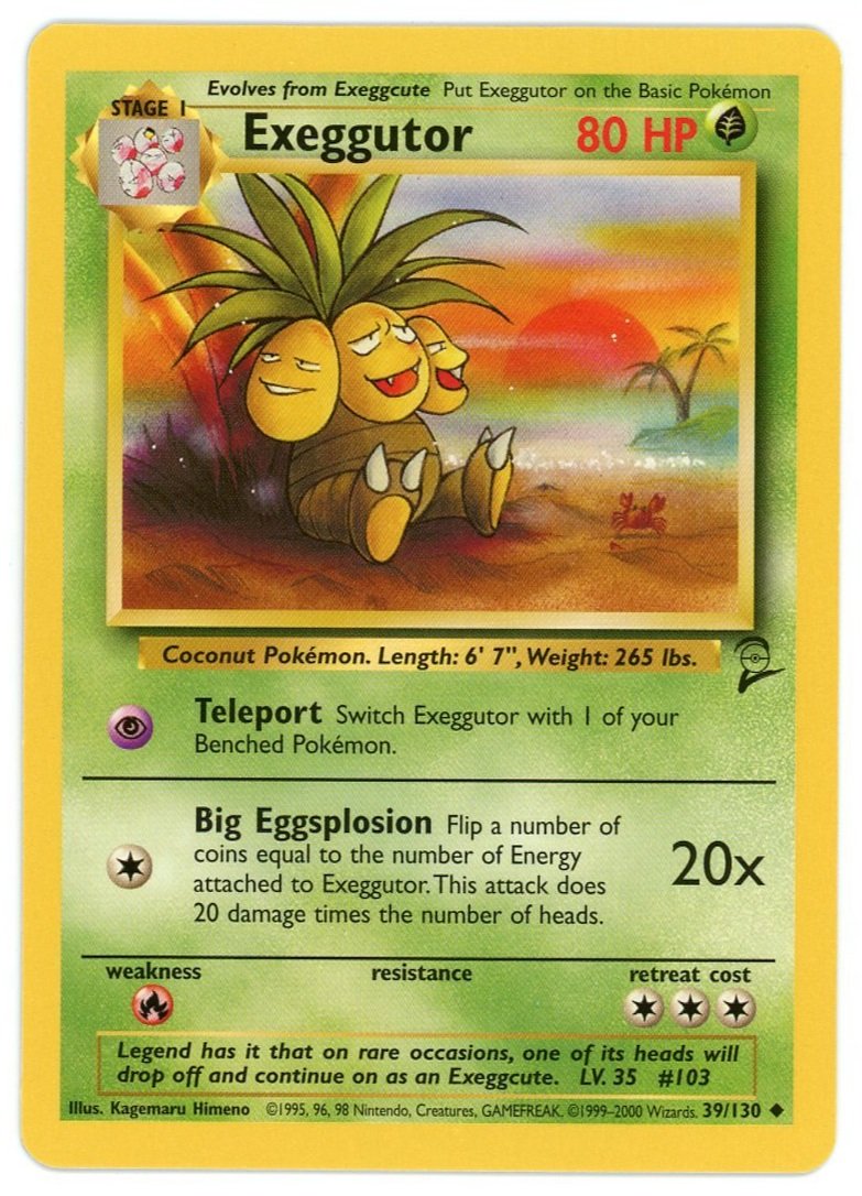 Exeggutor Non Holo 39/130 Base Set 2 Single Pokémon Card