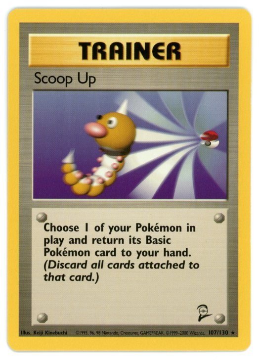 Scoop Up Non Holo 107/130 Base Set 2 Single Pokémon Card