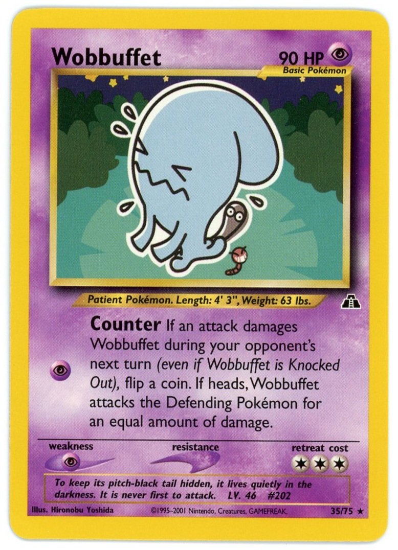 Wobbuffet 35/75 Neo Discovery Unlimited Pokémon Single Card